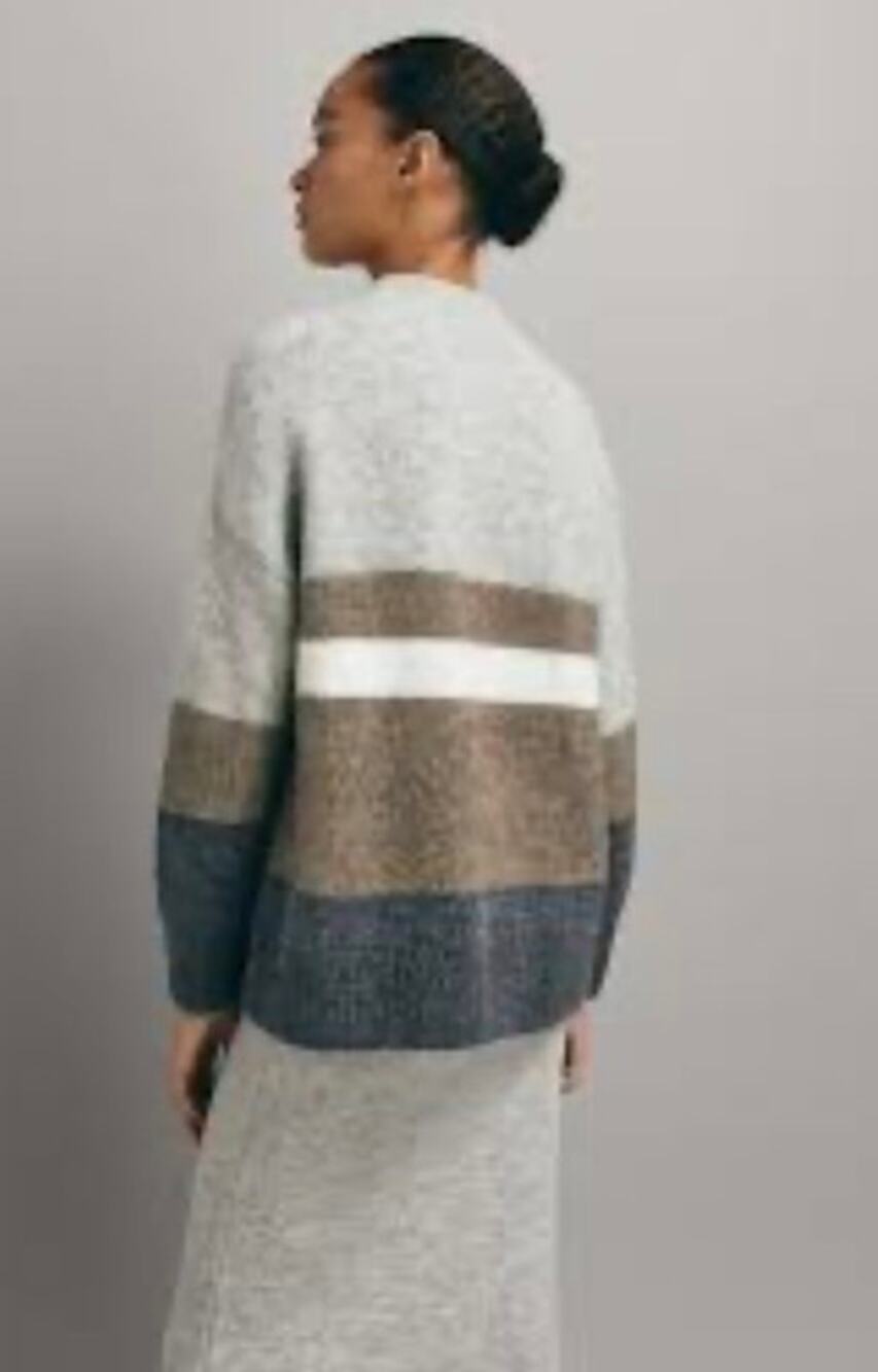 MASSIMO DUTTI Women's Striped Cape-Style Sweater Sz S Multi 78% Modal 11% Cotton